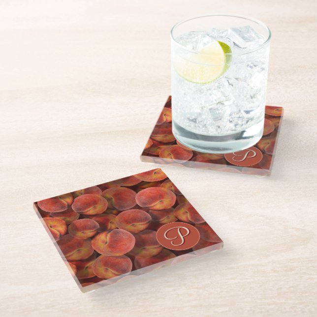 Peaches Glass Coaster (Angled)