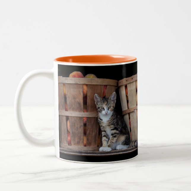 Peaches Kitten Two-Tone Coffee Mug (Left)