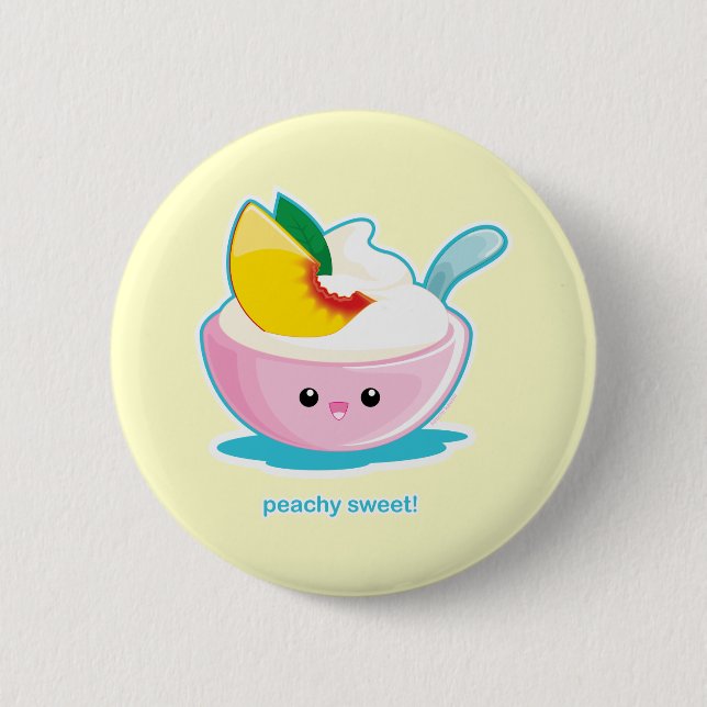 Peaches 'N Cream 2 Inch Round Button (Front)