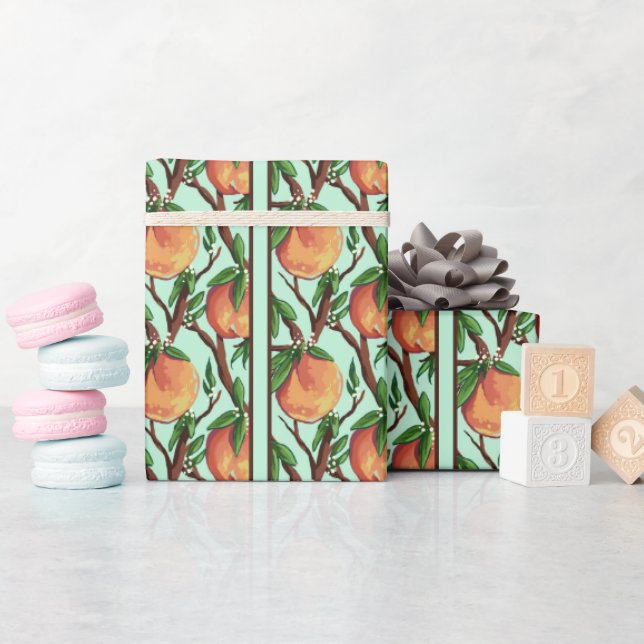 Peaches on the Branch Wrapping Paper (Baby Shower)
