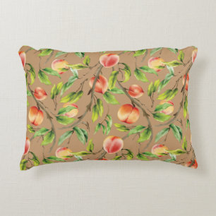 Peaches on the tree accent pillow