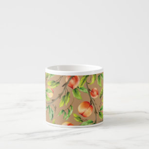 Peaches on the tree espresso cup