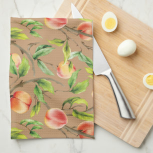Peaches on the tree kitchen towel