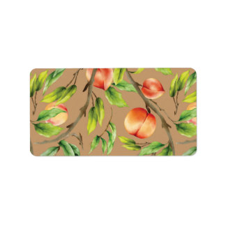 Peaches on the tree label