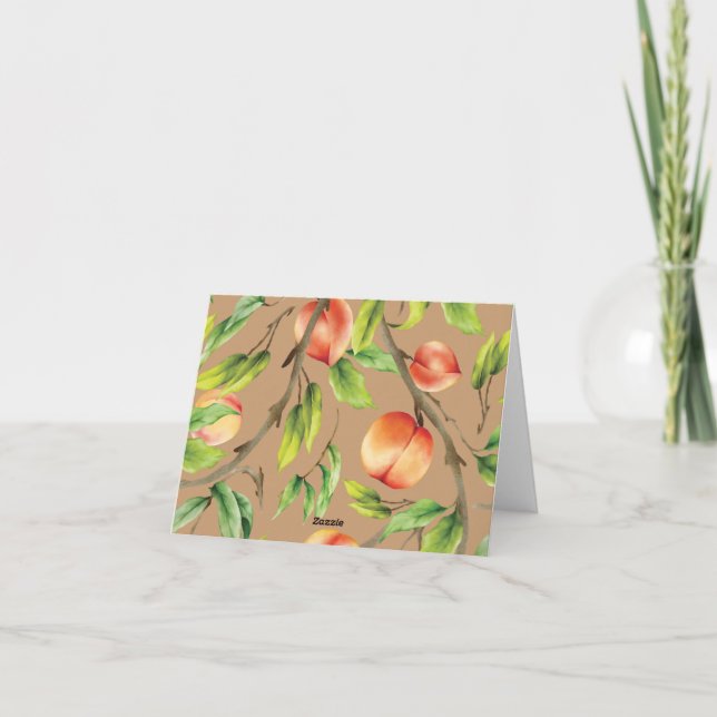 Peaches on the tree note card (Back)