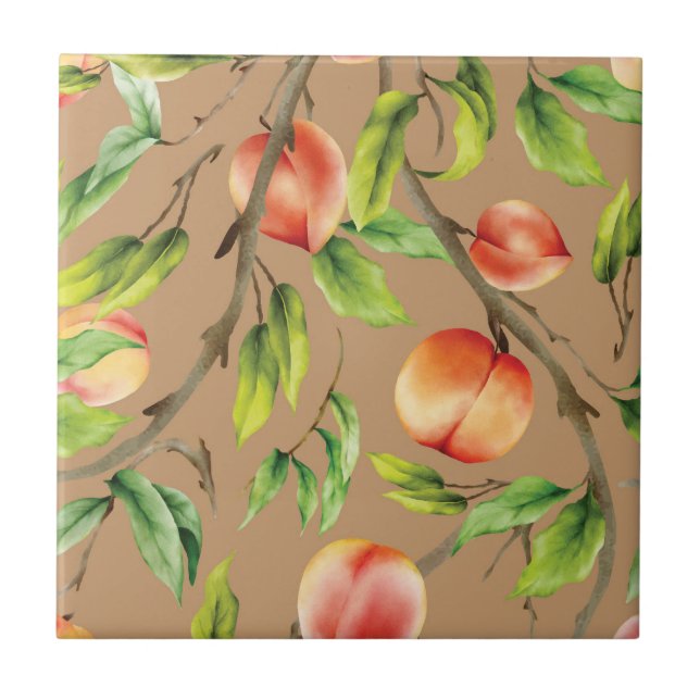 Peaches on the tree tile (Front)