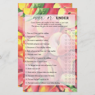 Peaches - Over or under bridal shower game