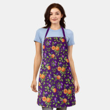 Peaches Plums Purple Cute Fruit Botanical Pattern