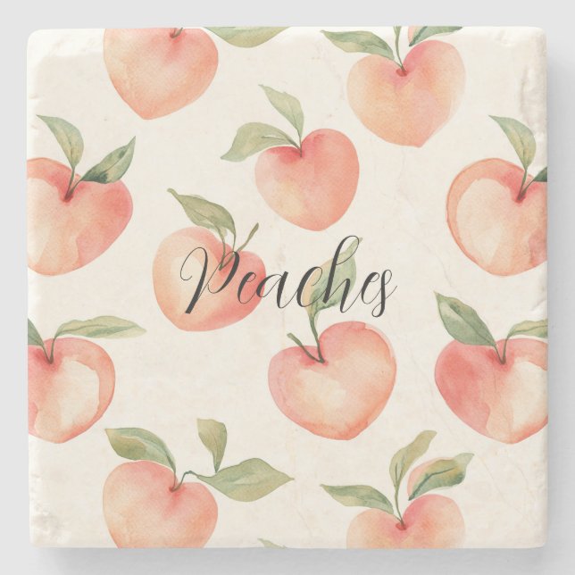 Peaches & Pretty Peach  Stone Coaster (Front)