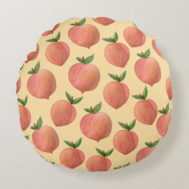 Peaches Round Pillow (Front)