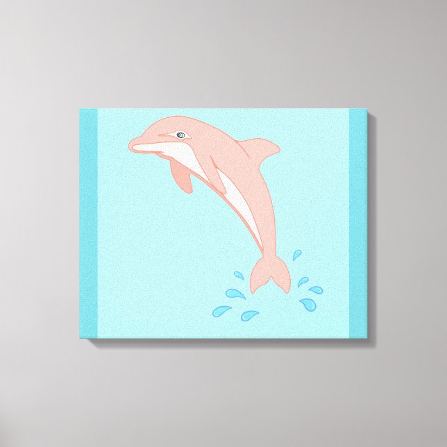 Peaches the Pink Dolphin Canvas Print (Front)