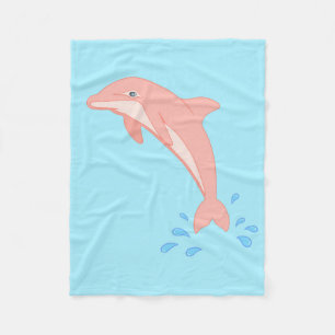 Peaches the Pink Dolphin Fleece Blanket