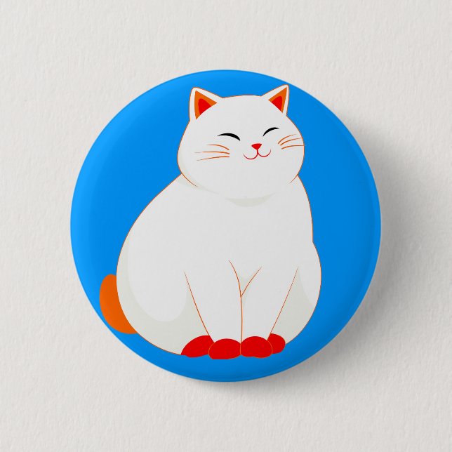 Peaches, the Smiling Cat 2 Inch Round Button (Front)