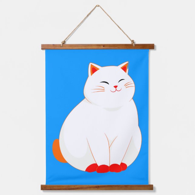 Peaches, the Smiling Cat Hanging Tapestry (Front)