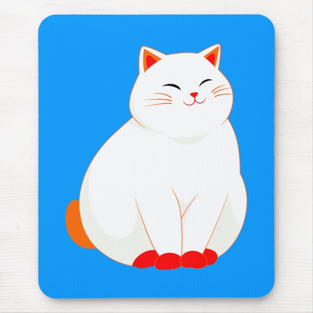 Peaches, the Smiling Cat Mouse Pad (Front)