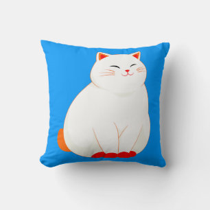 Peaches, the Smiling Cat Throw Pillow