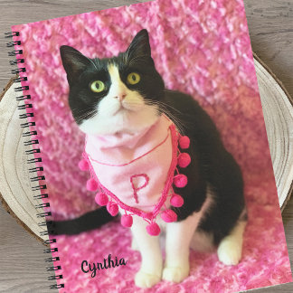 Peaches the Tuxedo Cat 8 1/2 x 11 Notebook