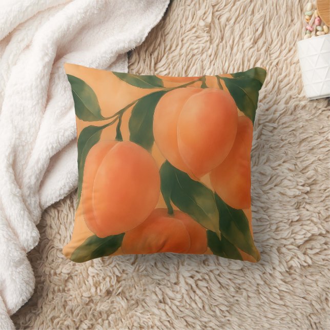 Peaches Throw Pillow (Blanket)