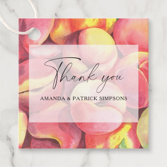 Peaches - Wedding Thank You Favour Tags