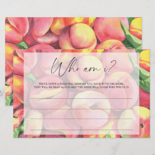 Peaches - Who am I bridal shower game Stationery