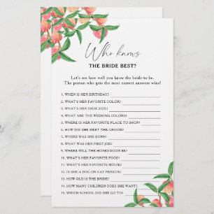 Peaches - Who knows the bride best game