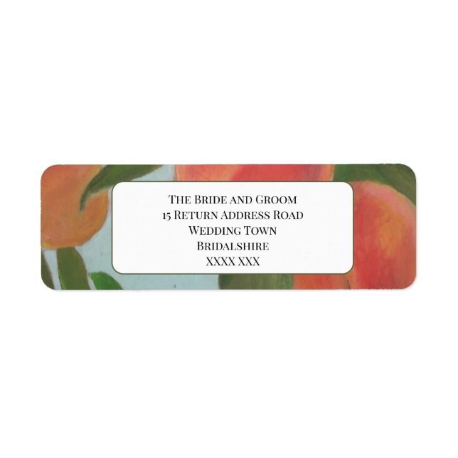 Peaches with Pale Blue Bride & Groom Sticker (Front)
