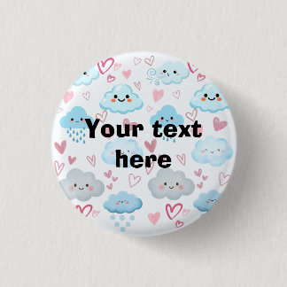 Peachify Dreamy Clouds 1 Inch Round Button