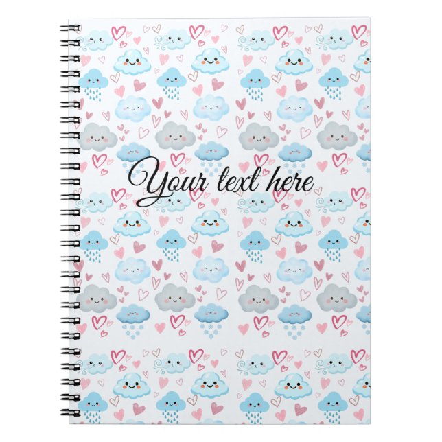 Peachify Dreamy Clouds Notebook (Front)