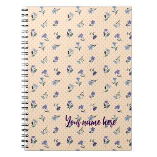 Peachify Pastel Blooms Personalized Notebook