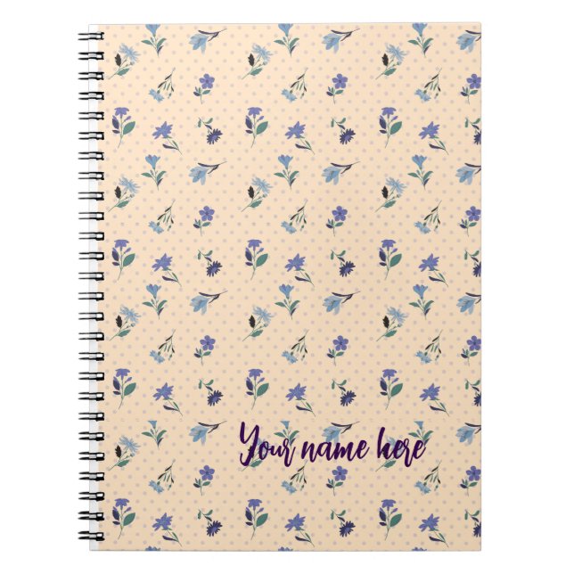 Peachify Pastel Blooms Personalized Notebook (Front)