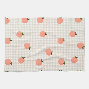 Peachify Peach Gingham Kitchen Towel