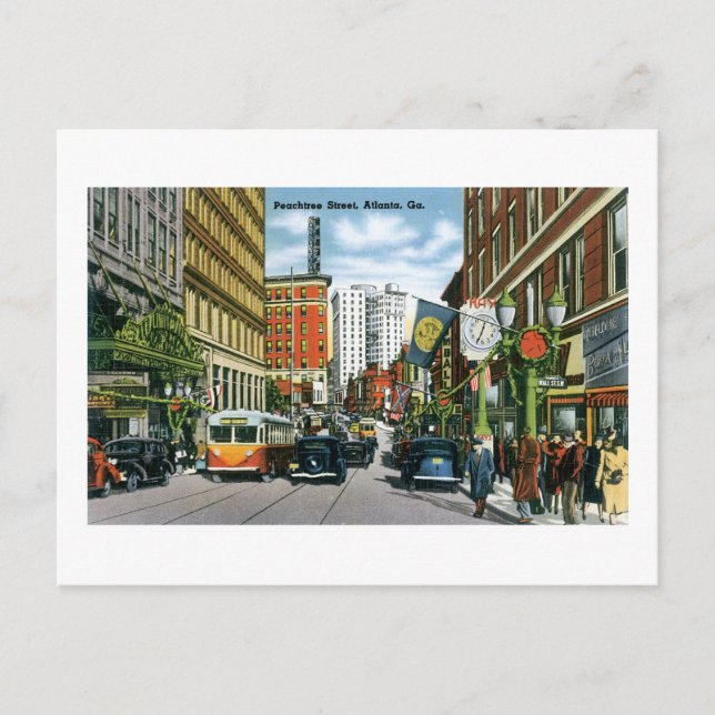Peachtree Street, Atlanta, Ga Postcard (Front)