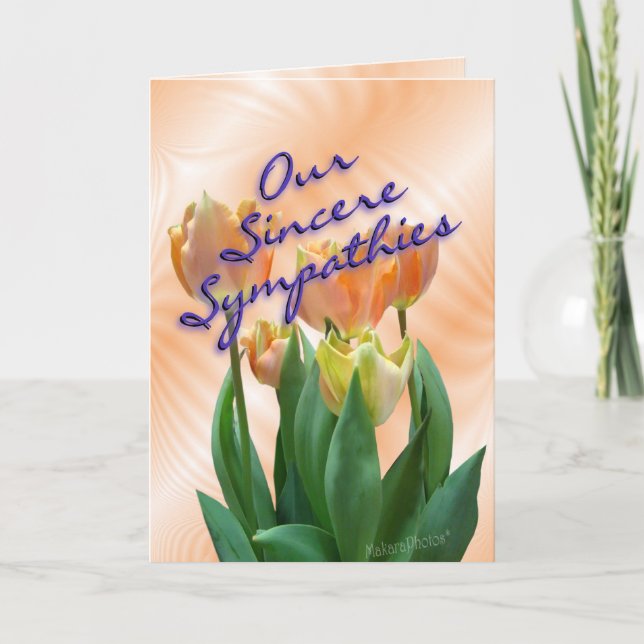 PeachTulips-Sympathy card-customize Card (Front)