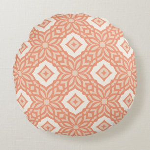 Peachwood Trellis Round Pillow