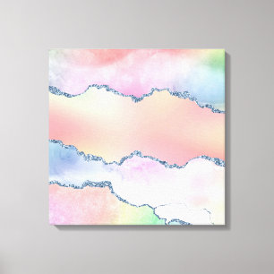 Peachy Agate   Pretty Soft Pastel Watercolor Ombre Canvas Print