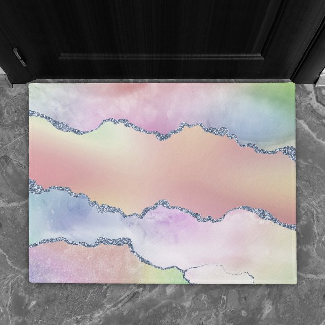 Peachy Agate | Pretty Soft Pastel Watercolor Ombre Doormat (Creator Uploaded)