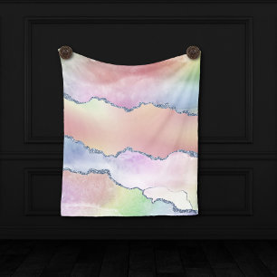 Peachy Agate Pretty Soft Pastel Watercolor Ombre Fleece Blanket