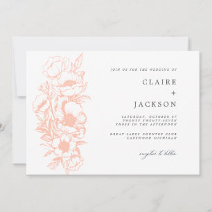 Peachy Anemone Invitation