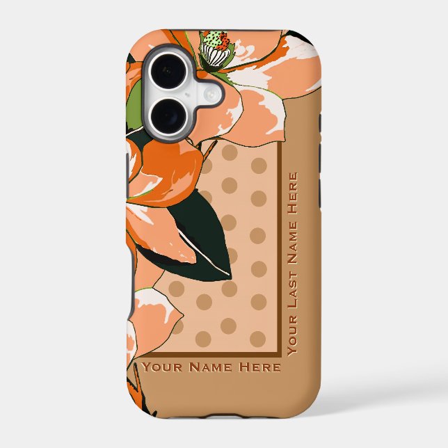 Peachy Azaleas, Polka Dots + Camel_Personalized (Back)