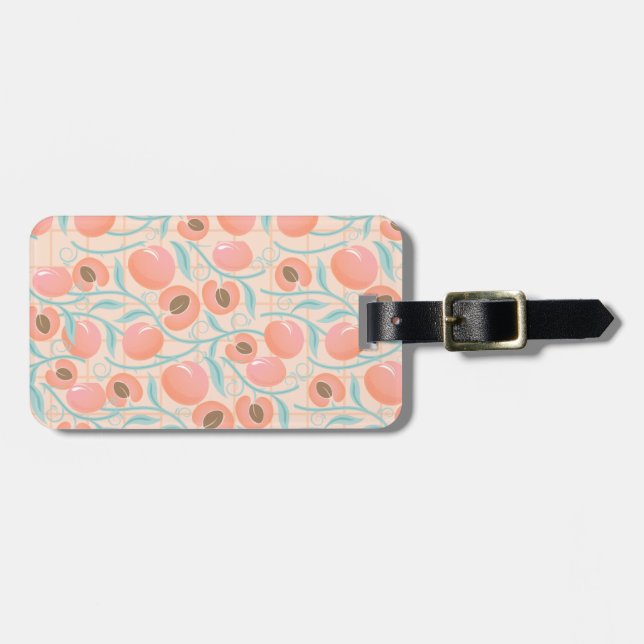Peachy Blooms Boho Pattern Peach  Luggage Tag (Front Horizontal)