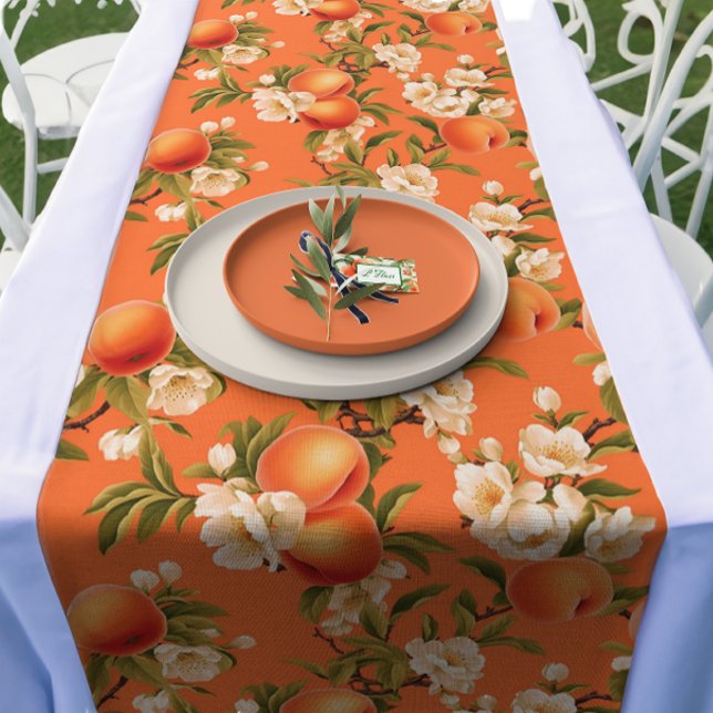 Peachy Blooms - Watercolor Peach Themed Medium Table Runner (Creator Uploaded)