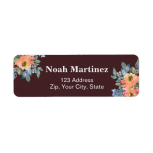 Peachy Blue Watercolor Floral