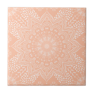Peachy Boho Mandala Tile