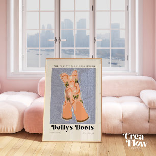 Peachy cowgirlboots on Baby Blue Poster