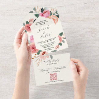 Peachy Dream All In One Invitation