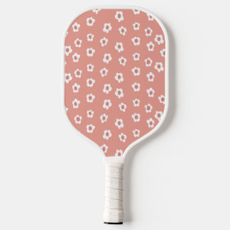 Peachy Floral Wall Clock Pickleball Paddle