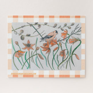 Peachy Goldfinch Puzzle