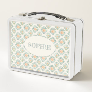 Peachy Keen Blossoms Personalized Lunch Box