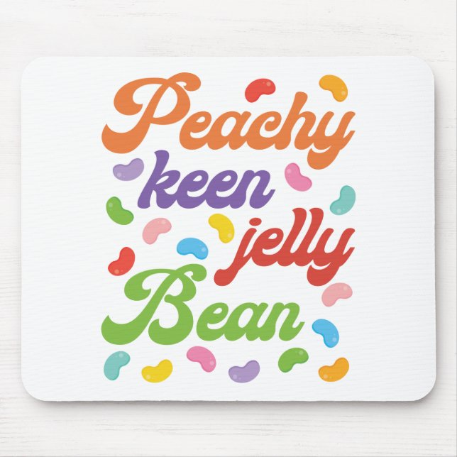 Peachy Keen Jelly Bean Easter Candy Retro Mouse Pad (Front)