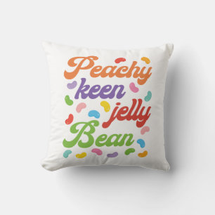 Peachy Keen Jelly Bean Easter Candy Retro Throw Pillow